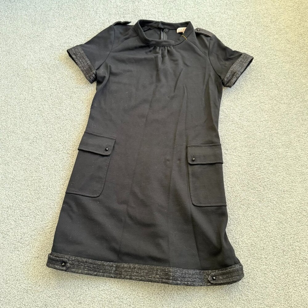- Guy Rover 100% Virgin Wool Shift Dress in Black Fall Winter Italy 44 or US MED - Picture 2 of 13